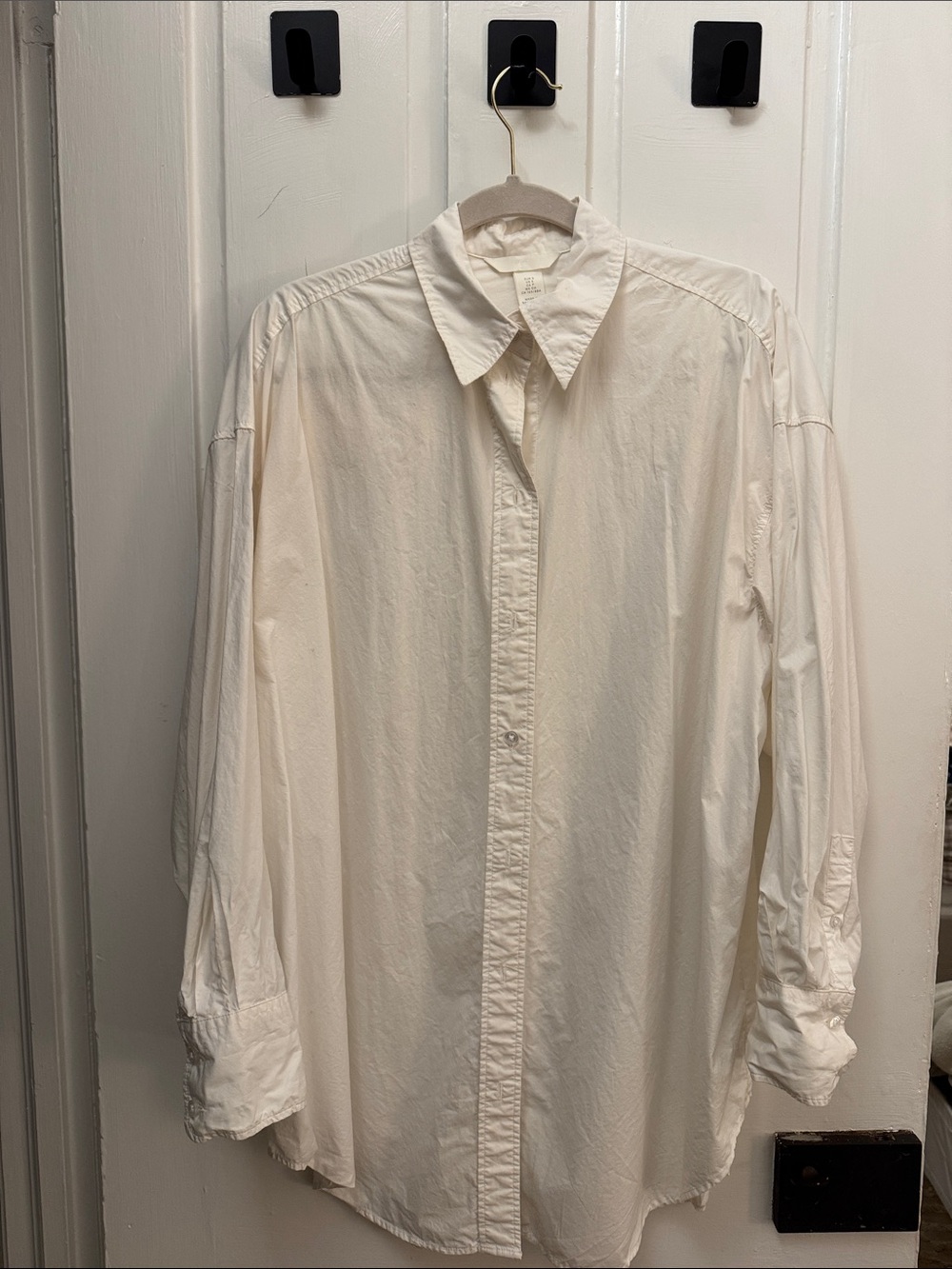 H&M Women's White Oversized Button-Down Shirt